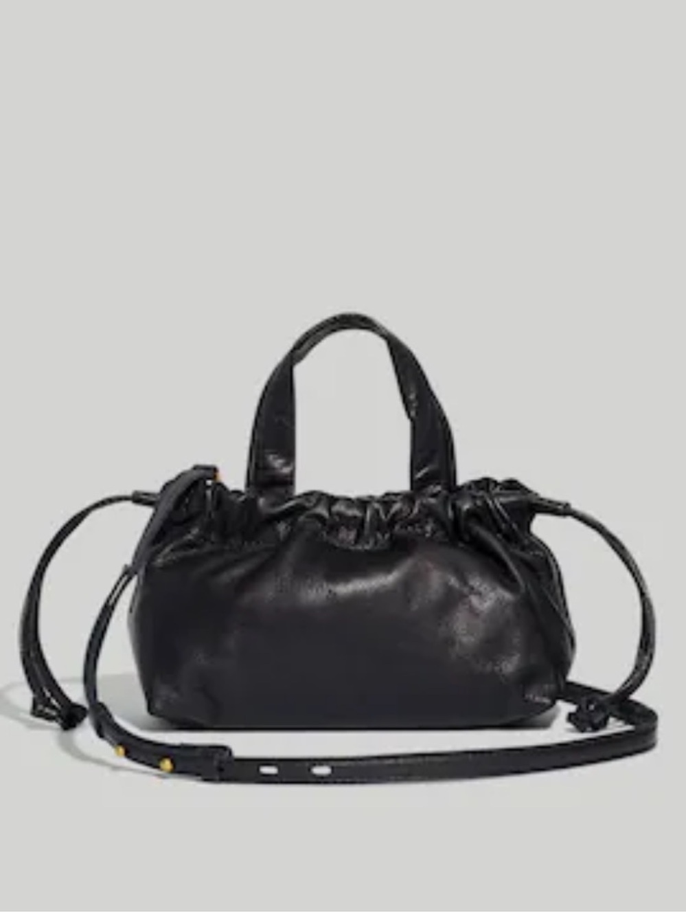 Madewell Mini Piazza Leather Crossbody Bag in True Black NWT